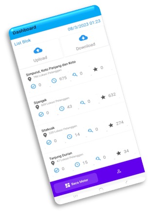 Tampilan Mobile Baca Meter PDAM